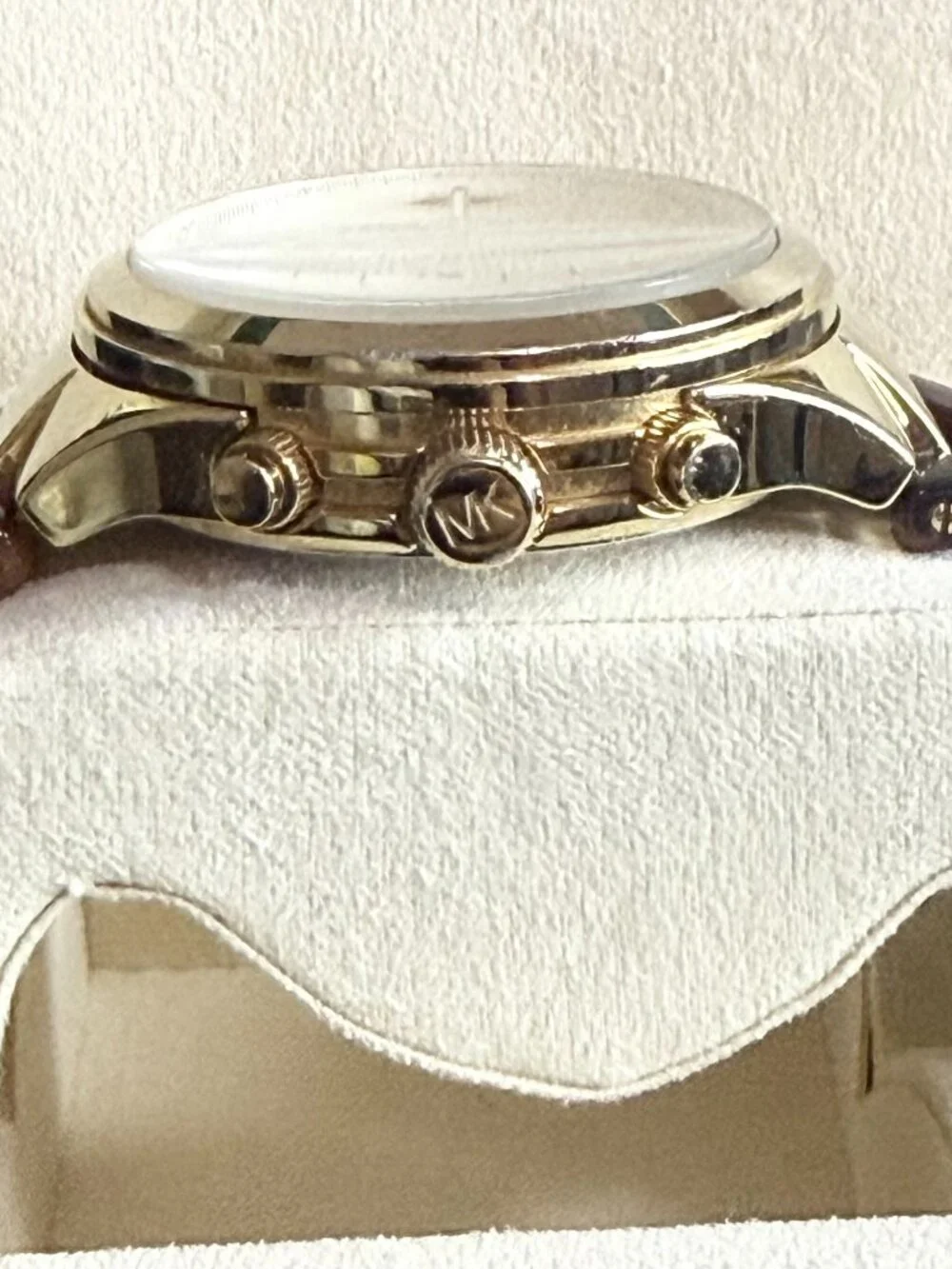 Michael Kors Runway Watch MK-4222 Womens Petite Wrist 38mm Chronograph Chain